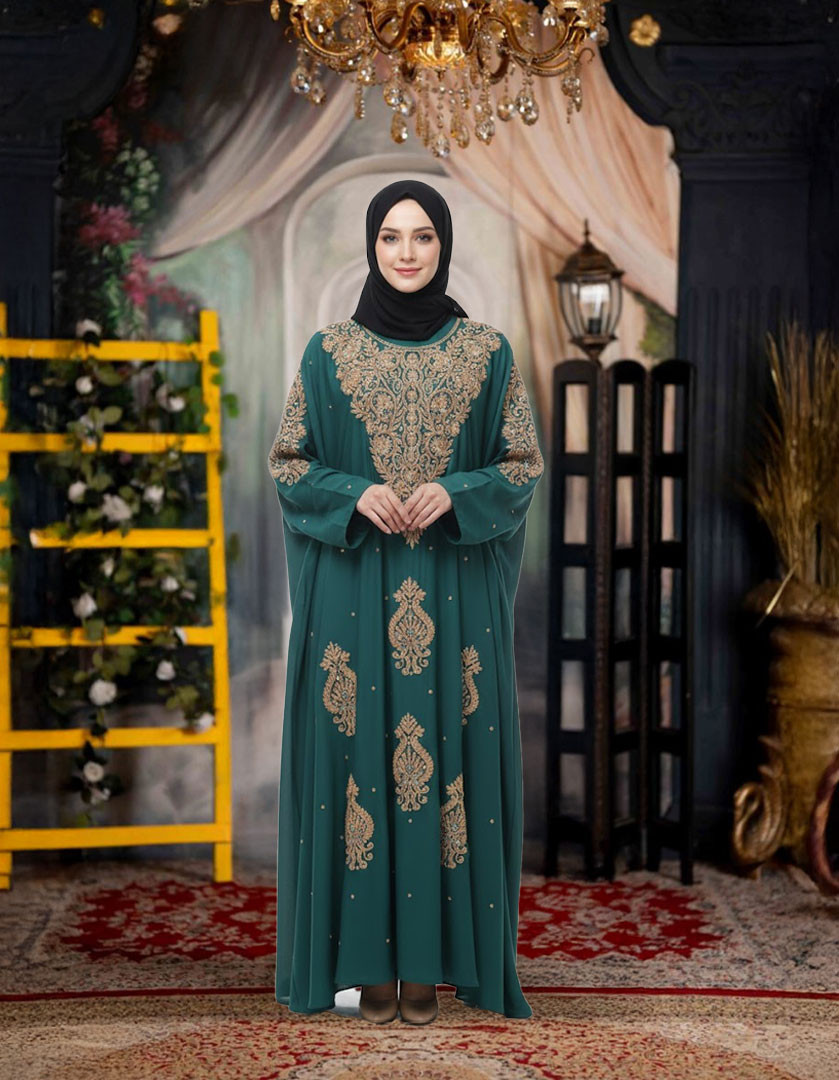 Cherry Golden Karchupi Abaya (SA 04)